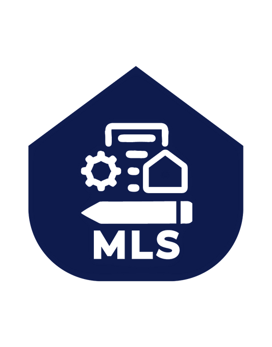 MLS listing description service icon in blue color